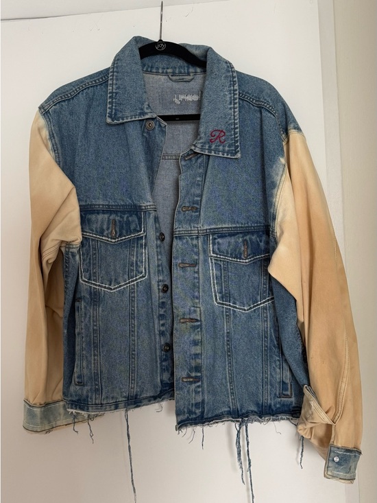 Lenny Jackets & Blazers - Custom Lenny Denim Jacket with bleached sleeves